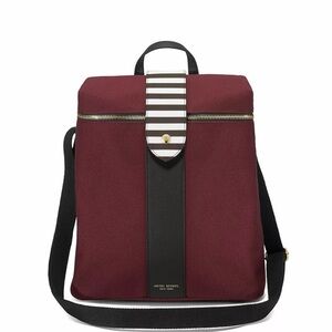 Henri Bendel Limited Edition Convertible Canvas Backpack Maroon and Black